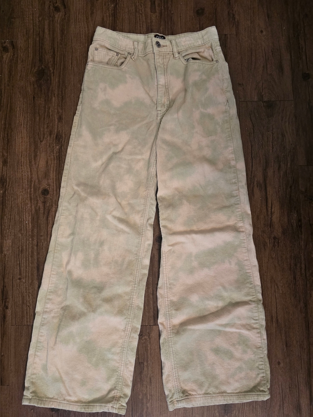 High-Rise Wide Leg Bleach Style Relaxed Corduroy Pants - Picture 1 of 7